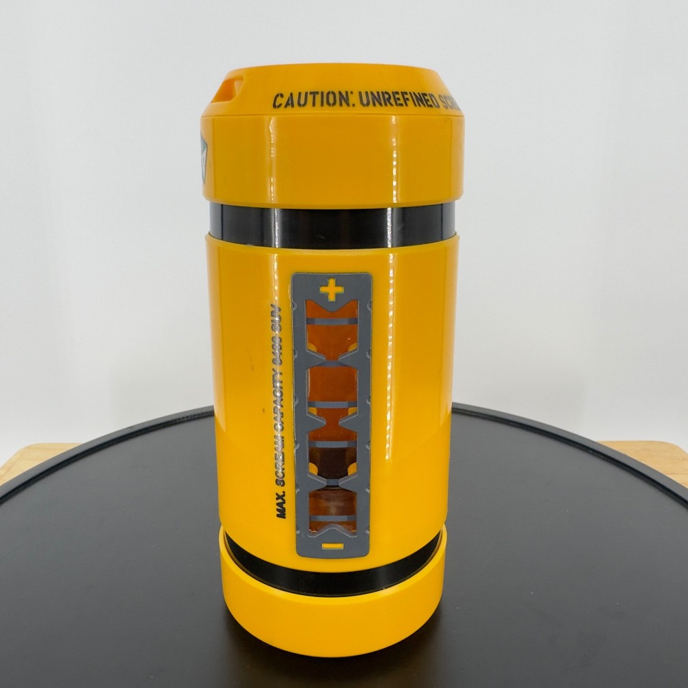 Disney Parks Monsters Inc Scream Canister Water Bottle Yellow Pixar 8in